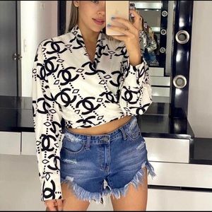 CHANEL VINTAGE LIGHT IVORY ALL OVER CC MOTIF